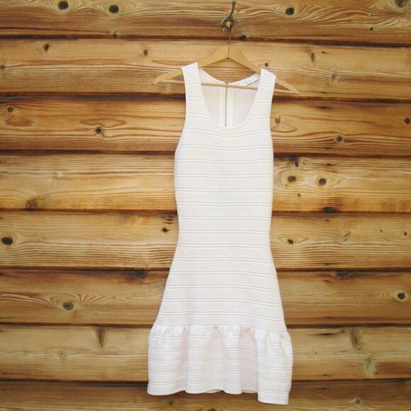 Sandro Dresses & Skirts - Revolve X Sandro Textured Blush Pink Ruffle Hem Dress